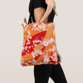 Bloemige Mix Kimono Patroon Lente Tote Bag