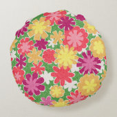 Bloemige mix rond kussen (Achterkant)