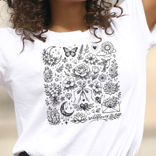 Bloemige Mix Tatoeages T-shirt