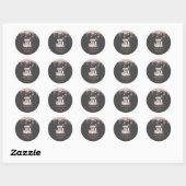 Bloemige Mixer Glitter Druppels Bakkerij   Ronde Sticker (Vel)