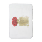 Bloemige Mode Parfumfles Rode Rozen Gouden Glamour Badmat (Voorkant Verticaal)