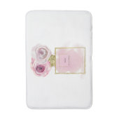 Bloemige Mode Parfumfles Roze Rozen Goud Glamour Badmat (Voorkant Verticaal)