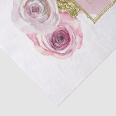 Bloemige Mode Parfumfles Roze Rozen Goud Glamour Tissuepapier (Detail)