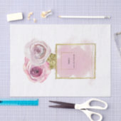 Bloemige Mode Parfumfles Roze Rozen Goud Glamour Tissuepapier (Craft)