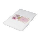 Bloemige modeparfumfles roze rozen goud glans badmat (Gekanteld)