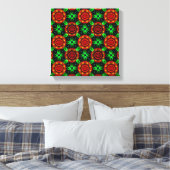 Bloemige Moderne Boho Elegante Abstracte Patroon # Canvas Afdruk (Insitu (Slaapkamer))