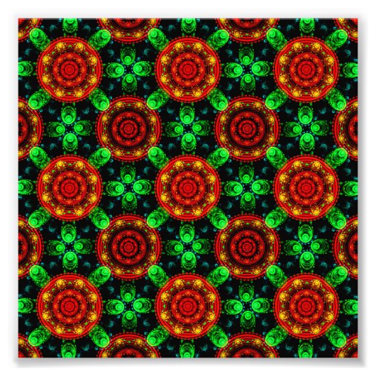 Bloemige Moderne Boho Elegante Abstracte Patroon # Foto Afdruk (Voorkant)