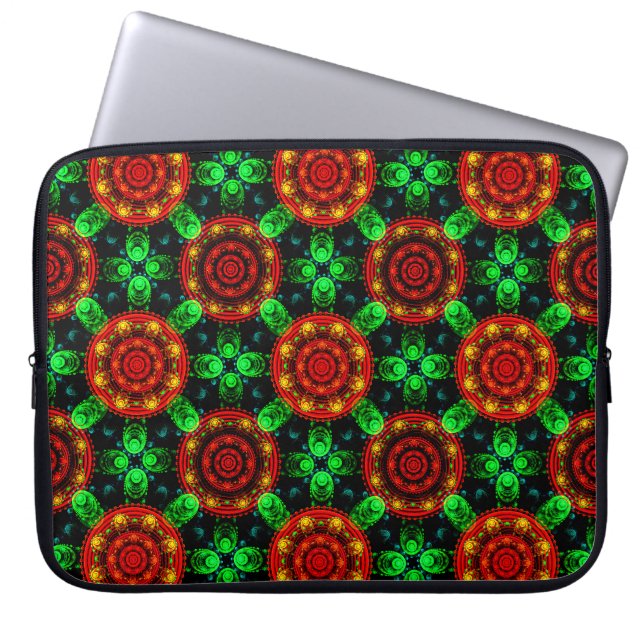 Bloemige Moderne Boho Elegante Abstracte Patroon # Laptop Sleeve (Voorkant)