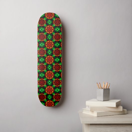 Bloemige Moderne Boho Elegante Abstracte Patroon # Persoonlijk Skateboard (Muurkunst)