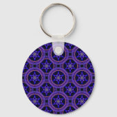 Bloemige Moderne Boho Elegante Abstracte Patroon # Sleutelhanger (Achterkant)