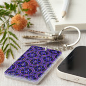 Bloemige Moderne Boho Elegante Abstracte Patroon # Sleutelhanger (Voorkant Rechts)