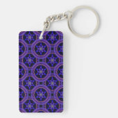 Bloemige Moderne Boho Elegante Abstracte Patroon # Sleutelhanger (achterkant)