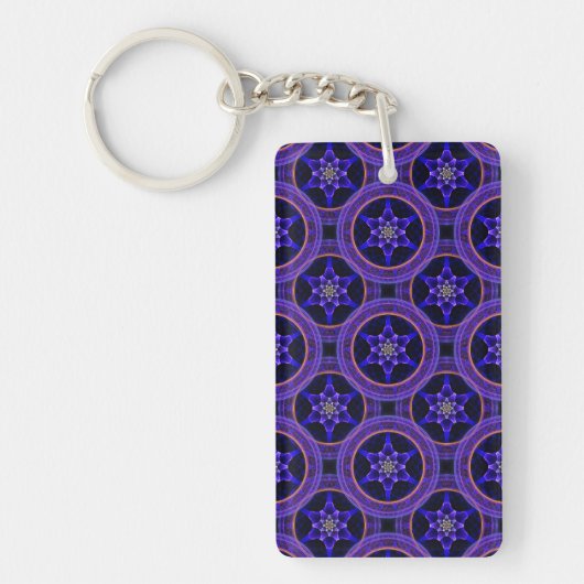 Bloemige Moderne Boho Elegante Abstracte Patroon # Sleutelhanger (Voorkant)