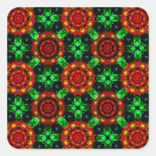 Bloemige Moderne Boho Elegante Abstracte Patroon # Vierkante Sticker