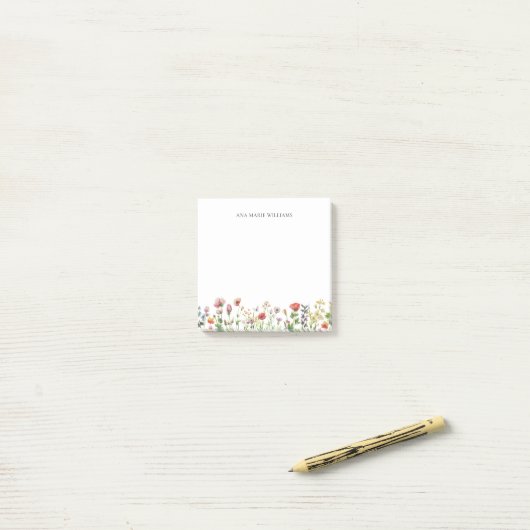 Bloemige Moderne Minimalist Post-it® Notes (Op bureau)