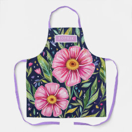 Bloemige moderne wilde bloemen meisjesachtig elega schort