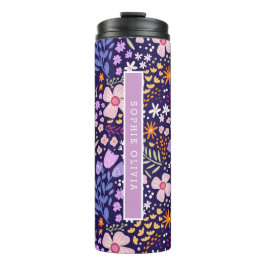 Bloemige moderne wilde bloemen meisjesachtig elega thermosbeker