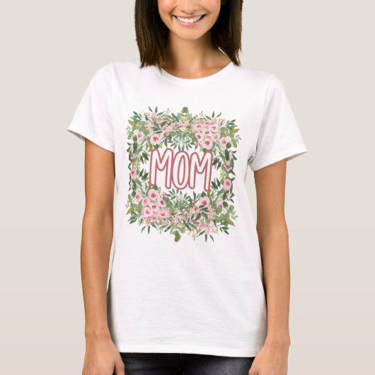 Bloemige Moeder T-shirt (Voorkant)