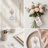 Bloemige Moederdag Cadeaubijsluiter, Roze Rozen Bo Cadeaulabel