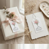 Bloemige Moederdag Cadeaubijsluiter, Roze Rozen Bo Cadeaulabel