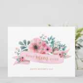 Bloemige Moederdag Cake Topper/ Kaart (Staand voorkant)