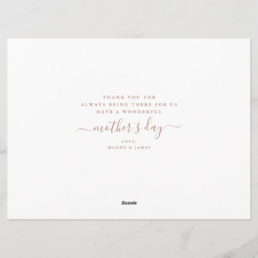 Bloemige Moederdag Cake Topper/ Kaart (Achterkant)