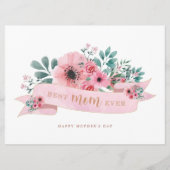 Bloemige Moederdag Cake Topper/ Kaart (Voorkant)