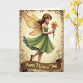 Bloemige Moederdag fee kaart (Gele Bloem)