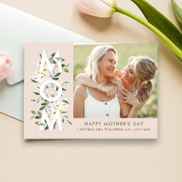 Bloemige Moederdag Fotocard voor Moeder Kaart