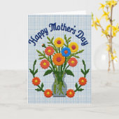Bloemige Moederdag Pixel Kaart (Gele Bloem)