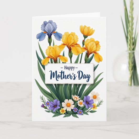 Bloemige Moederdag Wenskaart Kaart (Voorkant)
