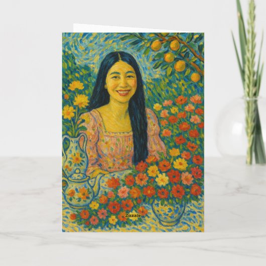 Bloemige Moederdagkaart Feestdagen Kaart (Achterkant)