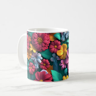 Bloemige mok met kleurrijke botanische bloemen, ca