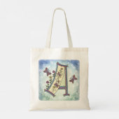 bloemige Monogram A Tote Bag (Achterkant)
