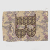 Bloemige Monogram Initiaal B Elegant Persoonlijk Golfhanddoek (Horizontaal)