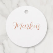 Bloemige monogram letter M Bedankjes Labels (Achterkant)