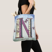 Bloemige Monogram N Tote Tas (Dichtbij)