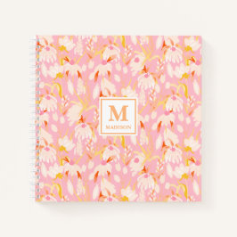 Bloemige monogram notitieboek