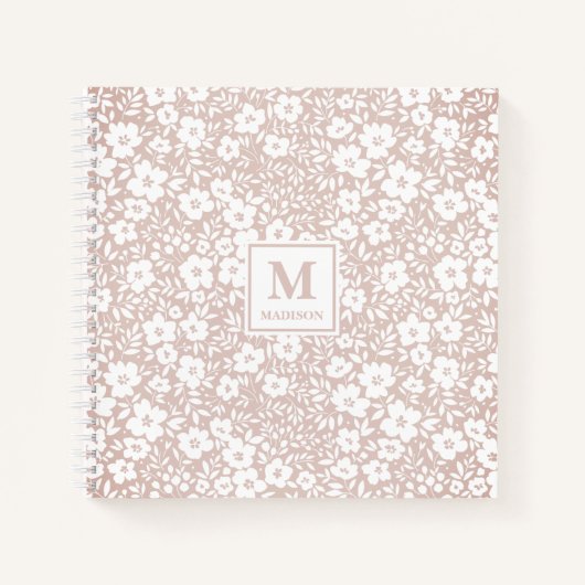 Bloemige monogram notitieboek (Voorkant)