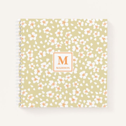 Bloemige monogram notitieboek (Voorkant)