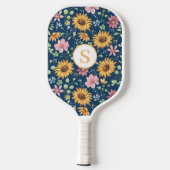  bloemige monogram pickleball peddel paddle (Achterkant)