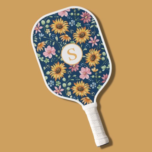  bloemige monogram pickleball peddel paddle