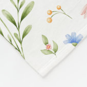 Bloemige monogramnaam fleece deken voor meisjes (Hoek)