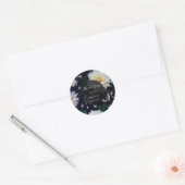 Bloemige Moody Dahlia Ronde Sticker (Envelop)