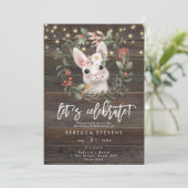 Bloemige moppige konijn konijntje laten we verjaar kaart (Staand voorkant)