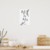 Bloemige Ms naar Mrs bruidsfeest Poster (Keuken)
