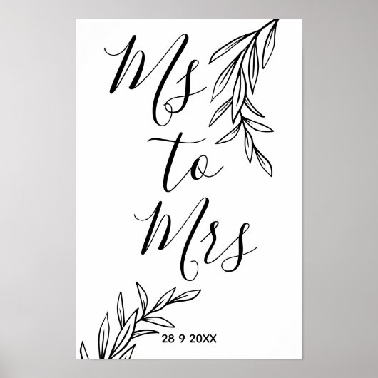 Bloemige Ms naar Mrs bruidsfeest Poster (Voorkant)