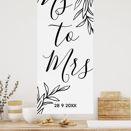 Bloemige Ms tot Mrs bruidsfeest Poster (Keuken)