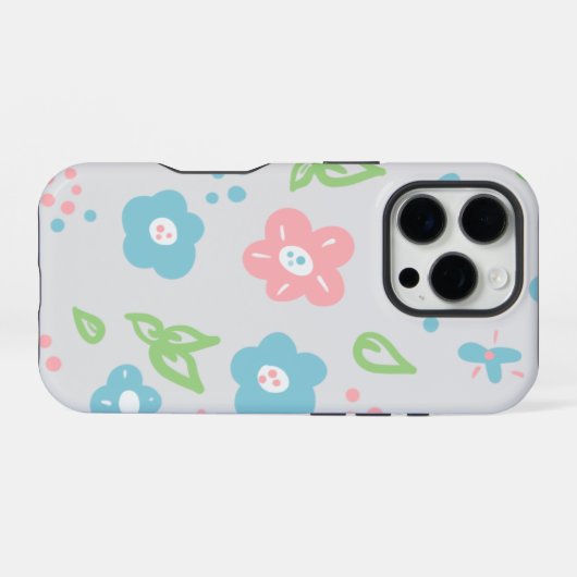 Bloemige Naadloos Patroon iPhone Hoesje (Achterkant horizontaal)
