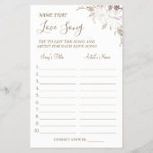 Bloemige naam die liefdeslied shower spel kaart Fl (Voorkant)